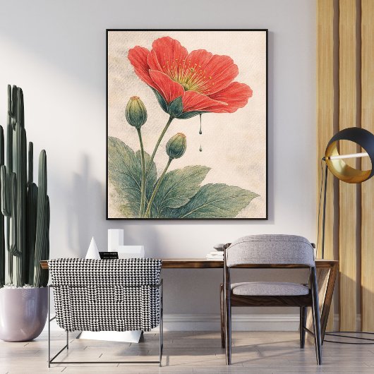 Impression d'art de la fleur de pavot | Affiche d'