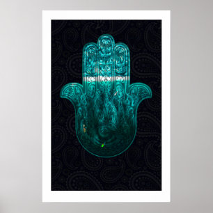 Impression d'art de la main Hamsa Méditation spiri