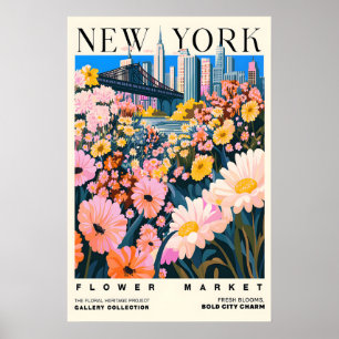 Impression d'art de la marché aux fleurs de NYC Pa