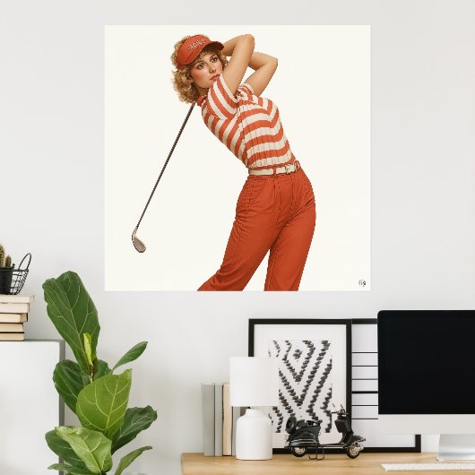 Impression d'art de la mode golfique des années 80 (Bureau à domicile)