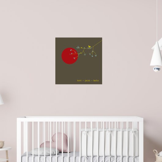 Impression d'art de la nurserie de bébé de la fami (Pépinière 2)