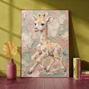 Impression d'art de la nurserie pastel de girafeau