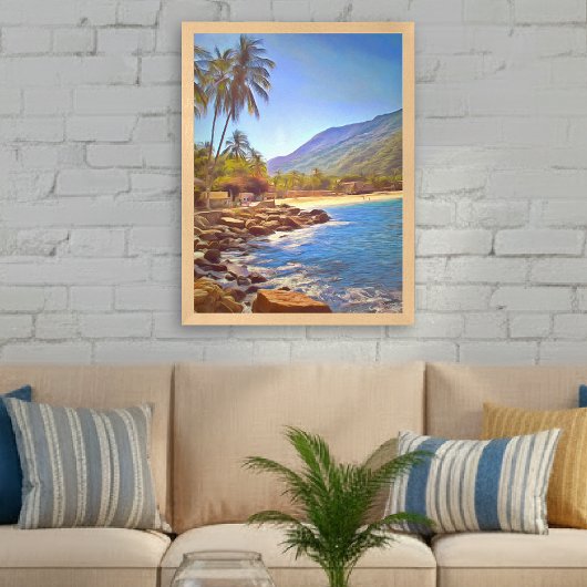 Impression d'art de la plage tropicale de Yelapa a