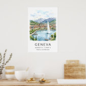 Impression d'art de la rive du lac de Genève, pays (Cuisine)