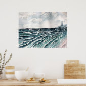 impression d'art de la toile du phare maritime (Cuisine)