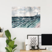 impression d'art de la toile du phare maritime (Bureau à domicile)