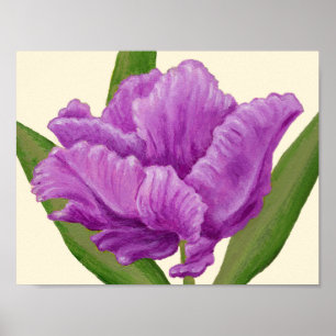 Impression d'art de la tulipe de perroquet violet.
