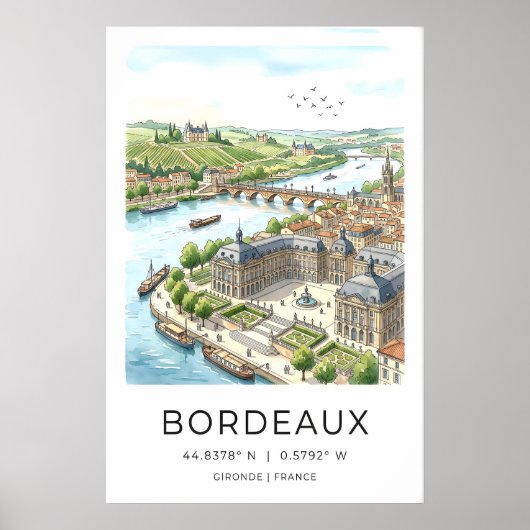 Impression d'art de la ville de Bordeaux, scène de (Devant)