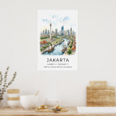 Impression d'art de la ville de Jakarta multicolor (Cuisine)