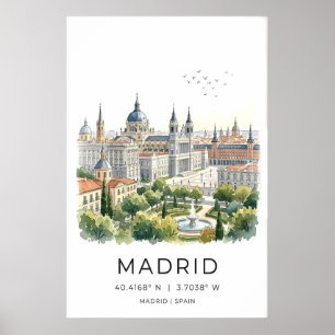 Impression d'art de la ville de Madrid Skyline, Fo