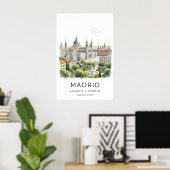 Impression d'art de la ville de Madrid Skyline, Fo (Bureau à domicile)