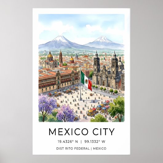 Impression d'art de la ville de Mexico Scène de la (Devant)