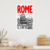 Impression d'art de la ville de Rome avec typograp (Cuisine)