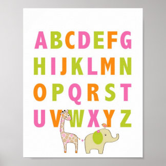 Impression d'art de l'alphabet des animaux de la j