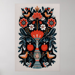 Impression d'art de l'arbre de vie mexicain Floral