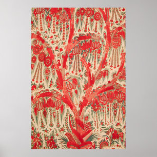 Impression d'art de l'arbre de vie ottoman rouge F