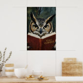 Impression d'art de lecture de hibou curieux - Amo (Cuisine)