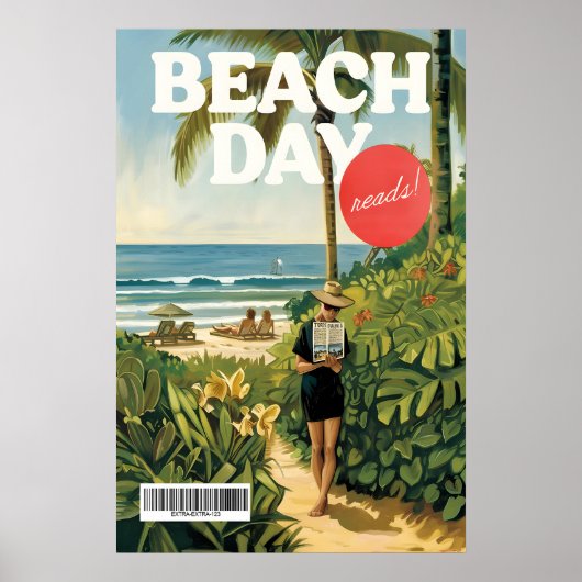 Impression d'art de lectures de jour de plage Mur (Devant)