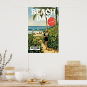 Impression d'art de lectures de jour de plage Mur (Cuisine)