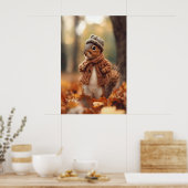 Impression d'art de l'écureuil cosy d'automne, boi (Cuisine)