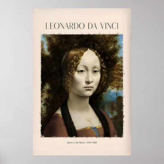 Impression d'art de Léonard de Vinci - Ginevra de (Devant)