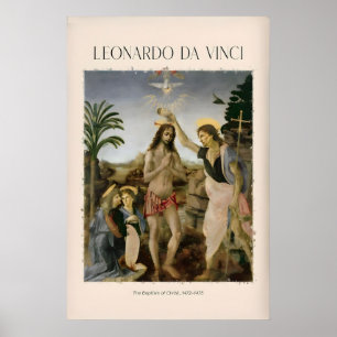 Impression d'art de Léonard de Vinci Le Baptême de