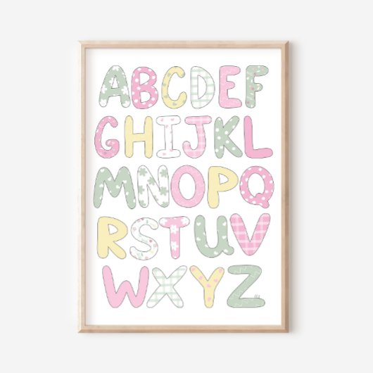 Impression d'art de lettres de style patchwork alp