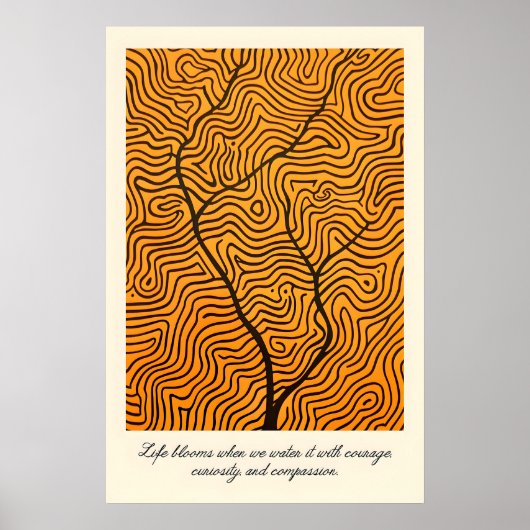 Impression d'art de ligne d'arbre abstrait Inspira (Devant)