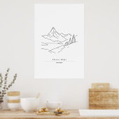 Impression d'art de ligne minimale des Alpes suiss (Cuisine)