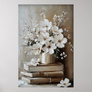 Impression d'art de livre de fleurs de printemps,