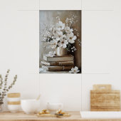 Impression d'art de livre de fleurs de printemps, (Cuisine)