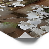 Impression d'art de livre de fleurs de printemps, (Coin)