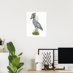 Impression d'art de l'oiseau Bec-en-chausson