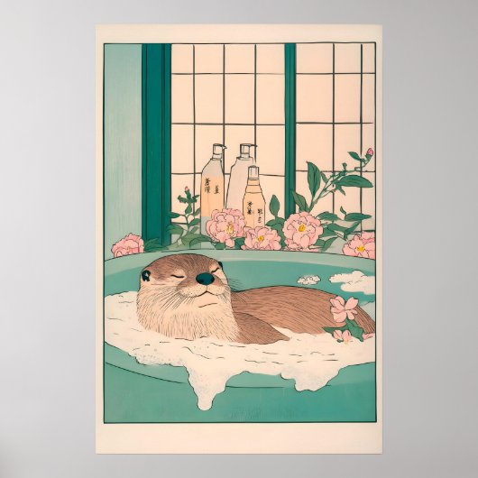 Impression d'art de loutre drôle, salle de bain ja (Devant)