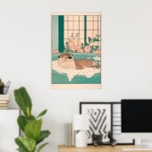 Impression d'art de loutre drôle, salle de bain ja (Bureau à domicile)