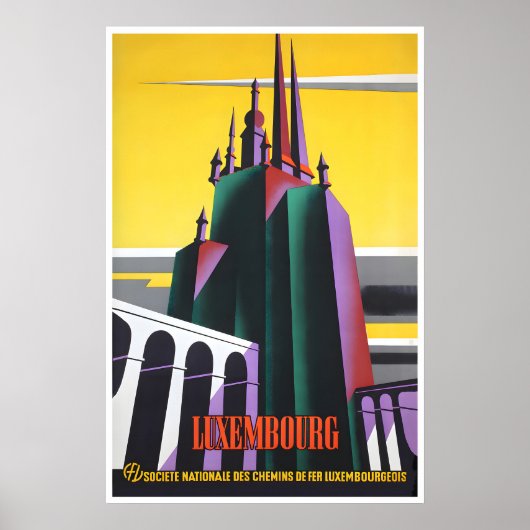 Impression d'art de Luxembourg Affiche de voyage v (Devant)