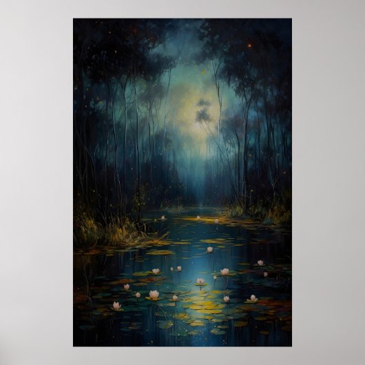 Impression d'art de Marais au Clair de Lune Dark A (Devant)