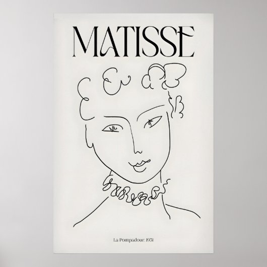 Impression d'art de Matisse La Pompadour951 Ligne (Devant)