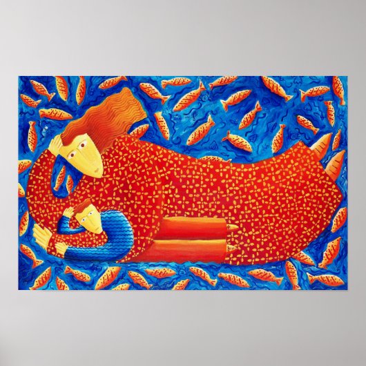 Impression d'art de mère et fils avec peinture de (Devant)