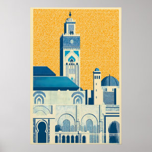 Impression d'art de mosquée marocaine Géométrique