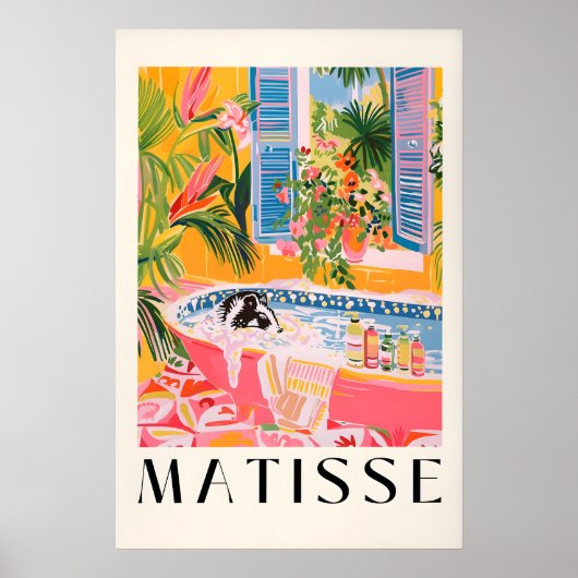 Impression d'art de moufette dans une baignoire ro (Devant)