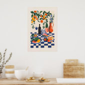 Impression d'art de nourriture et de vin abstraite (Cuisine)
