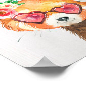 Impression d'art de nurserie Panda Rouge Mignon (Coin)