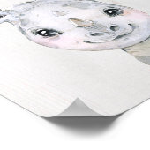 Impression d'art de nurserie Safari Rhinocéros à l (Coin)