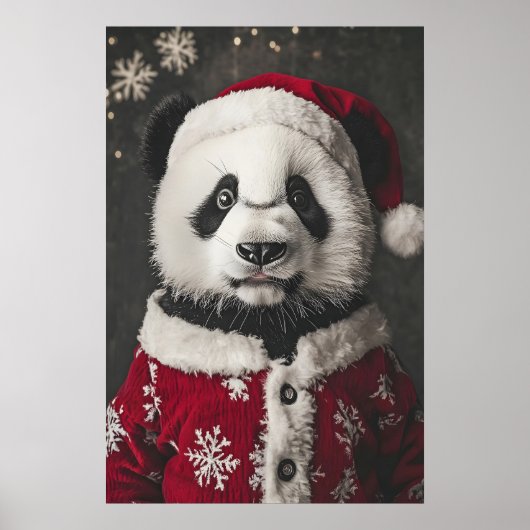 Impression d'art de panda de Noël, Vacances drôles (Devant)