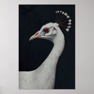 Impression d'art de paon blanc, Portrait d'animal