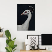 Impression d'art de paon blanc, Portrait d'animal (Bureau à domicile)