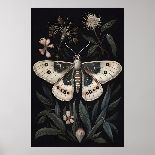Impression d'art de papillon de nuit botanique, Af (Devant)