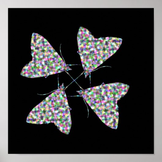 Impression d'art de papillon de nuit multicolore (Devant)