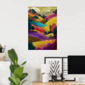 Impression d'art de paysage abstrait coloré Collin (Bureau à domicile)